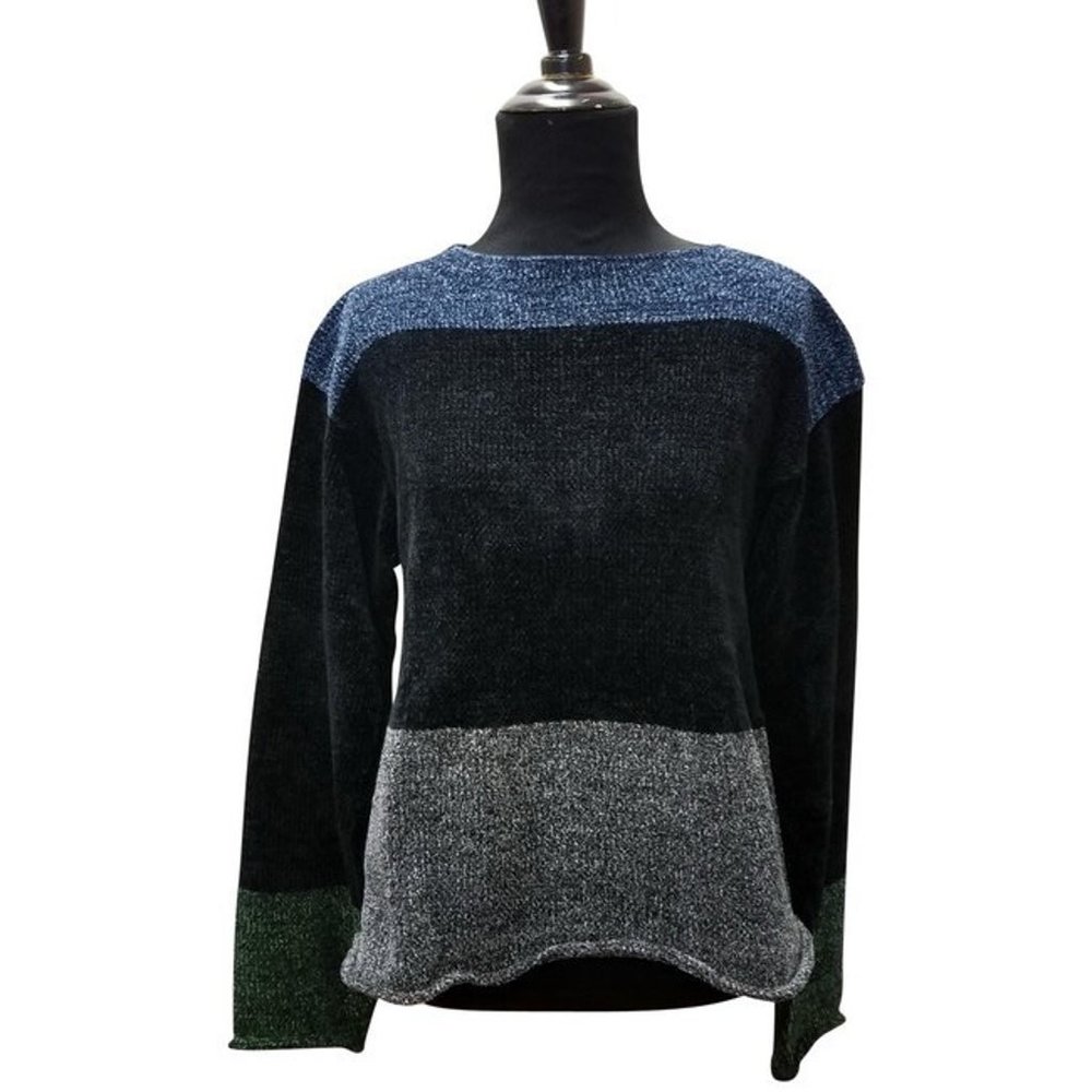 Norma & Hyla NH handloomed Chenille Color-Block Sweater S